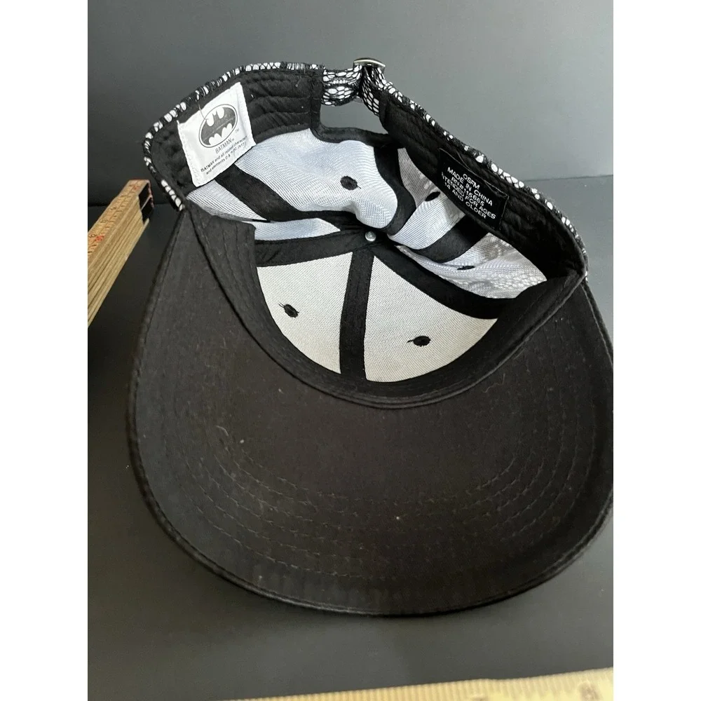 DC Comics Batman Womens Lace Baseball Hat Cap Black White Curved Bill Adjustable